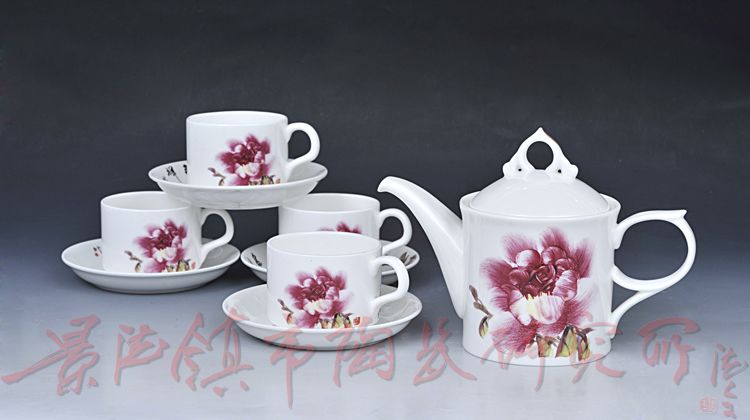 景德镇陶瓷 9头茶具“富贵吉祥”中国工艺美术大师赖德全大师设计